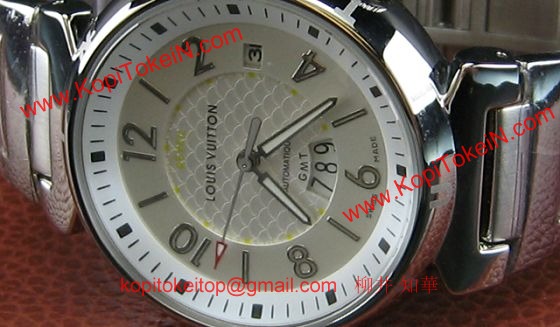 ルイヴィトン 時計コピー louis vuitton腕時計 GMT自動巻シルバー文字盤 LV-012