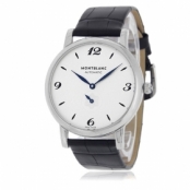 モンブラン腕時計コピー スタークラシック 107073 ホワイト ブラックレザー
